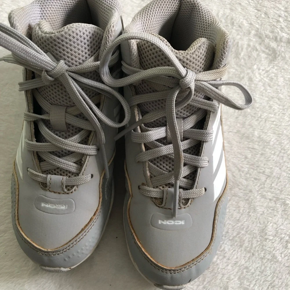 adidas Kids Gray and White Athletic Cleats